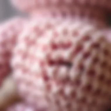 Detailed View of Amigurumi Craftsmanship Close-up of intricate amigurumi stitches