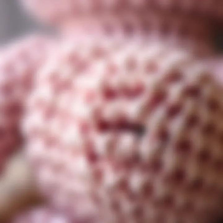 Detailed View of Amigurumi Craftsmanship Close-up of intricate amigurumi stitches