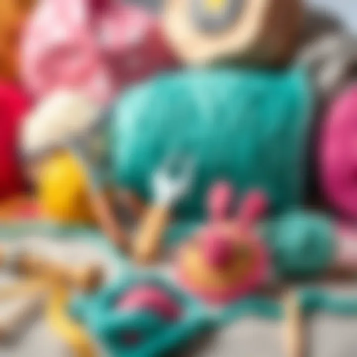 Essential Tools for Amigurumi Creation A collection of amigurumi tools and yarn