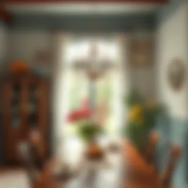 Vintage chandelier in a classic dining area