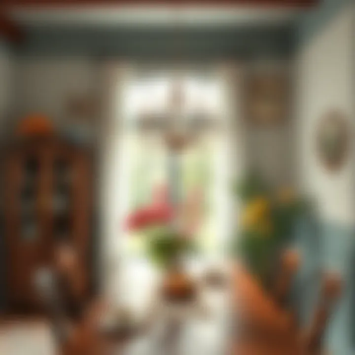 Vintage chandelier in a classic dining area