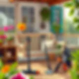 Detailed view of balcony swing installation tools