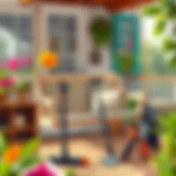 Detailed view of balcony swing installation tools