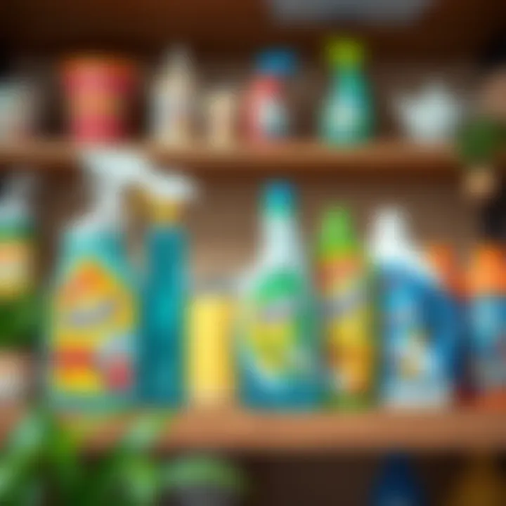 Effective commercial cleaning products displayed on a shelf
