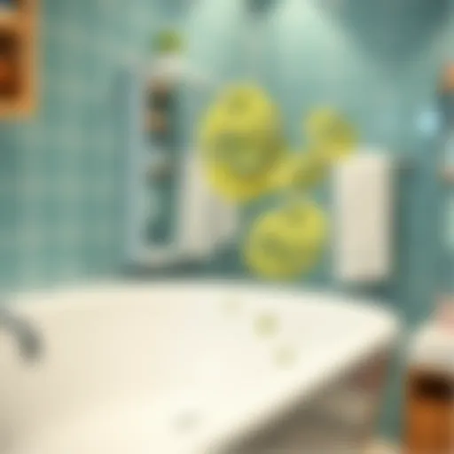 Close-up of limescale deposits in a bathroom setting