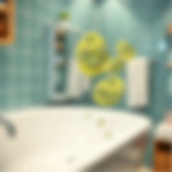 Close-up of limescale deposits in a bathroom setting