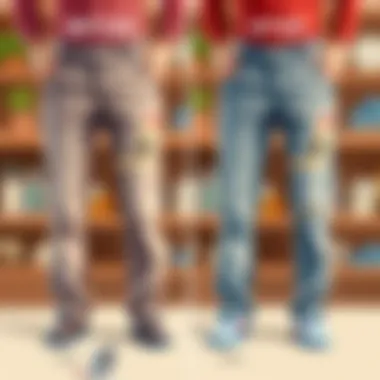 Before and After Comparison of Trousers with Iron Marks Before and after comparison of trousers with iron marks