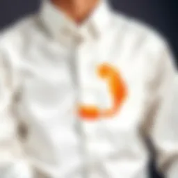 White shirt with tea stain