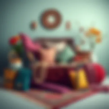 An aesthetically arranged trousseau, harmonizing colors and patterns.