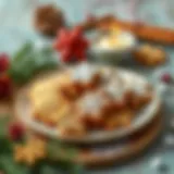 A plate of traditional cinnamon cookies decorated for New Year's celebration