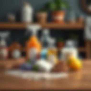 Natural cleaning ingredients on a table