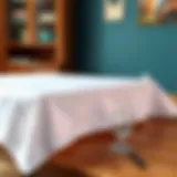 A pristine glass cloth on a wooden table