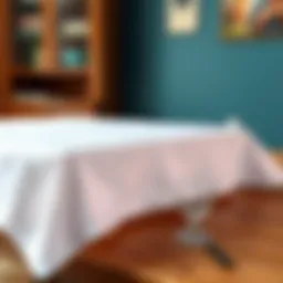 A pristine glass cloth on a wooden table