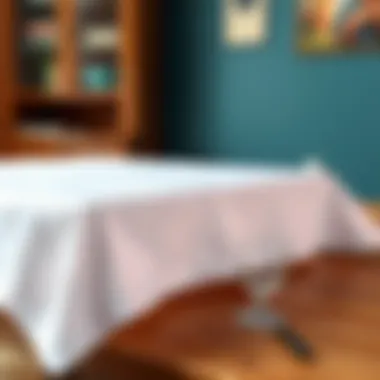 A pristine glass cloth on a wooden table