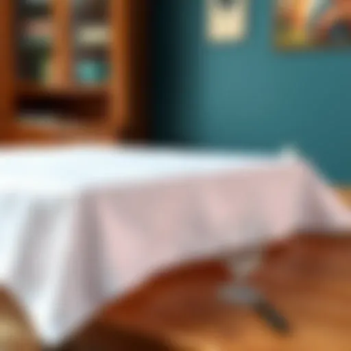 A pristine glass cloth on a wooden table