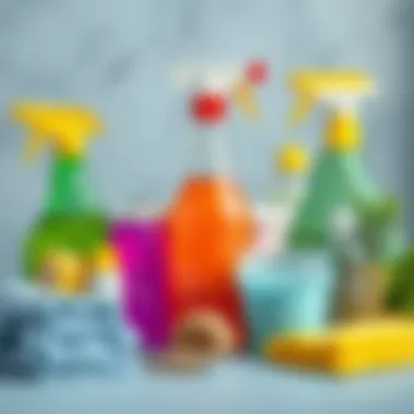 Sustainable cleaning materials arranged neatly