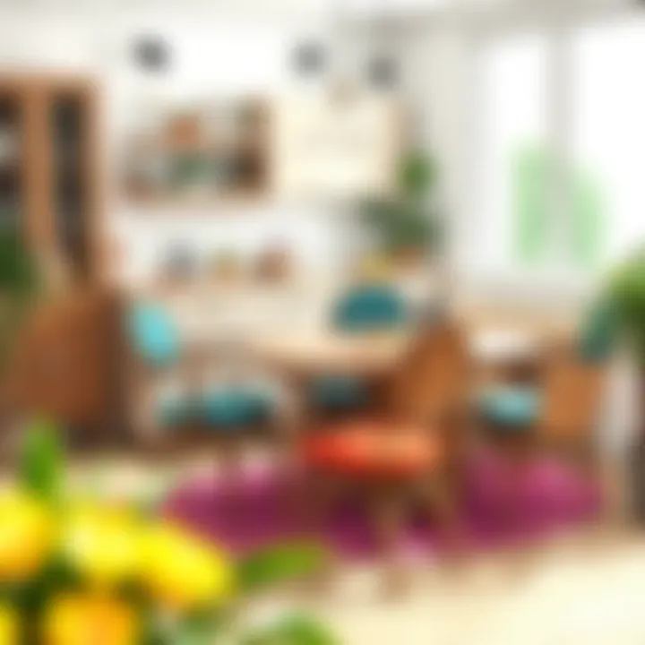 Comfortable seating arrangement around a kitchen table