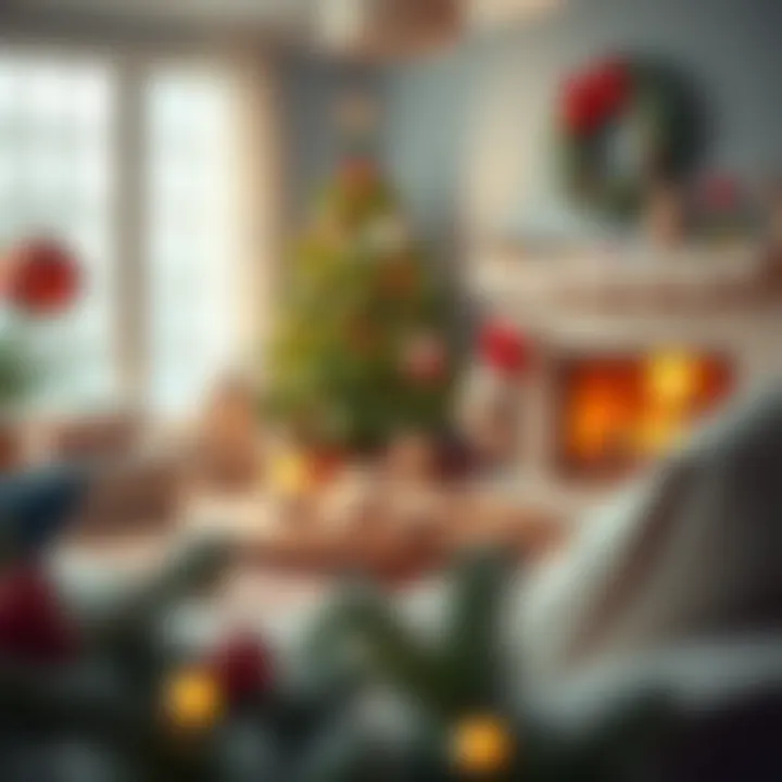 A cozy living room setting with cinnamon cookies and festive decorations