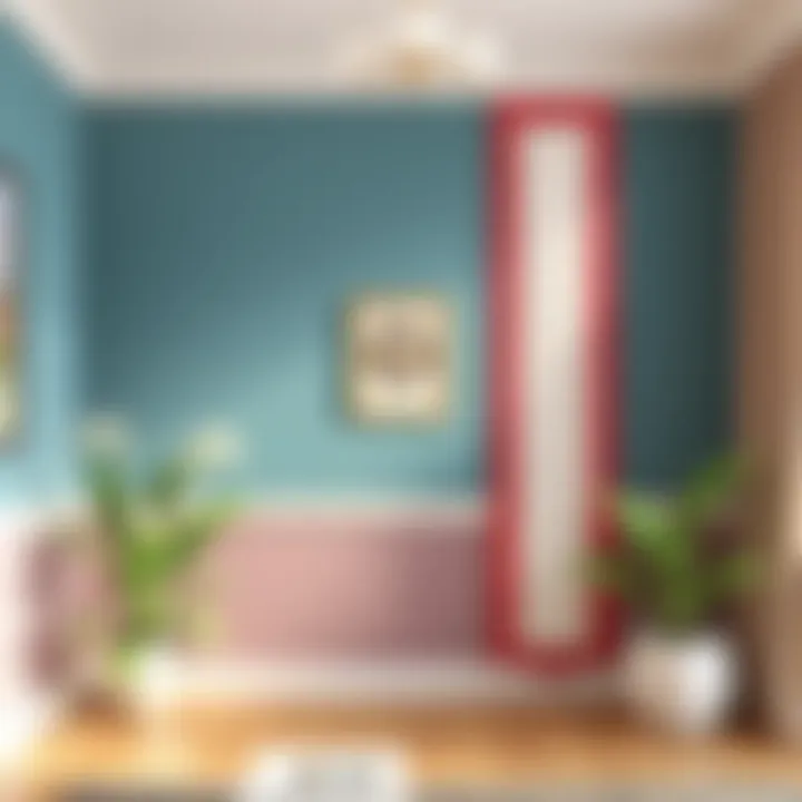 A creative project utilizing decorative trim for a unique wall design