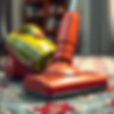 Vacuum Cleaner in Action Close-up of a vacuum cleaner in action on a carpet