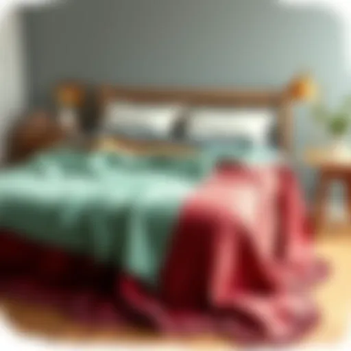 Cozy double blanket draped over a bed