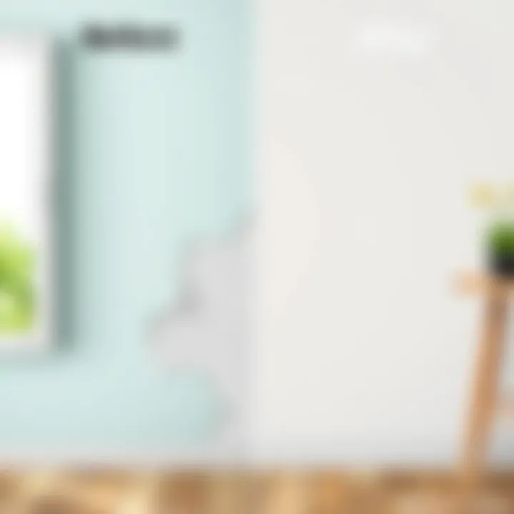 Before and after comparison of wall after adhesive paper removal