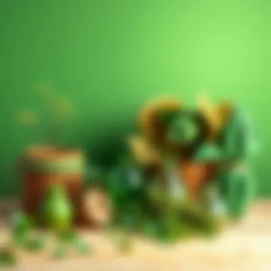 An artistic representation of eco-friendly projects utilizing green color