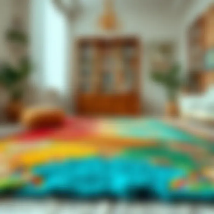 Revitalized Carpet Elegance A beautifully cleaned carpet showcasing its vibrant colors