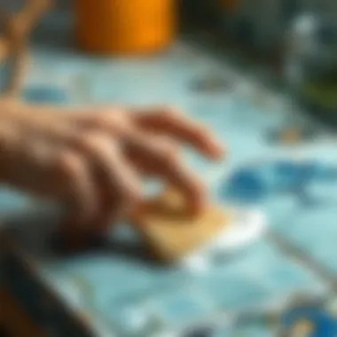 Surface Preparation for Tile Painting Preparing tiles with a clean surface before painting