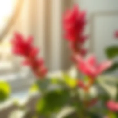 A close-up view of a flourishing plant in a sunlit corner