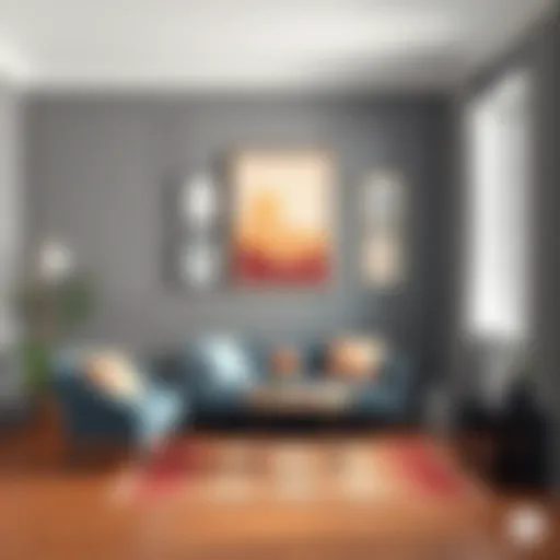 Elegant color palette complementing gray walls