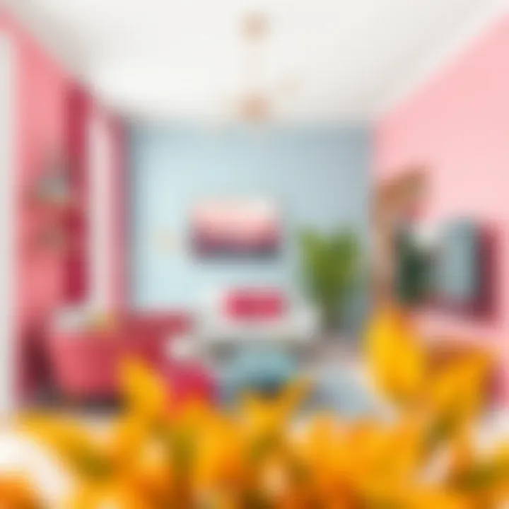 Chic interior design showcasing contrasting color schemes.