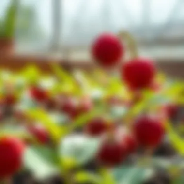 Healthy plum seedlings thriving in sunlight