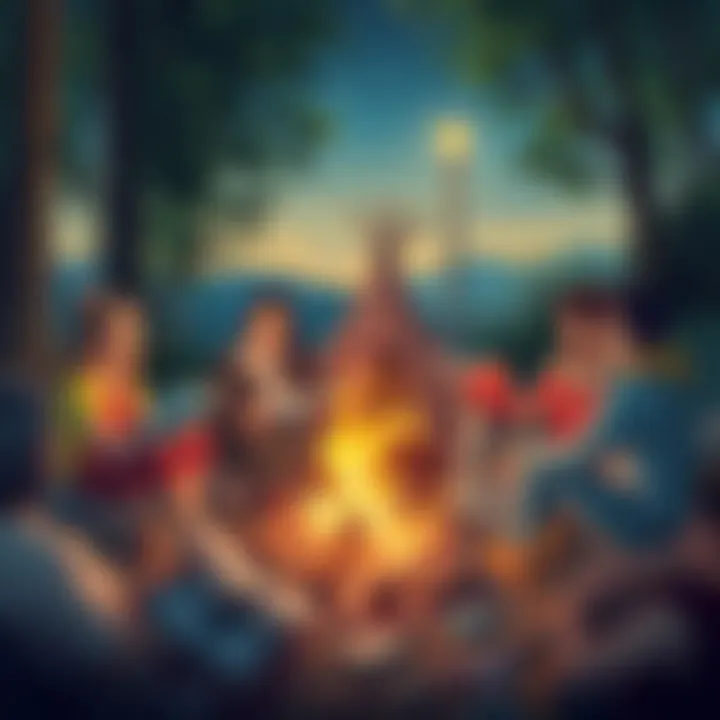 Sharing Tales: The Social Impact of Campfires Group of friends enjoying stories around the campfire