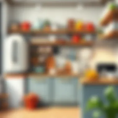 Organized kitchen space with necessary equipment