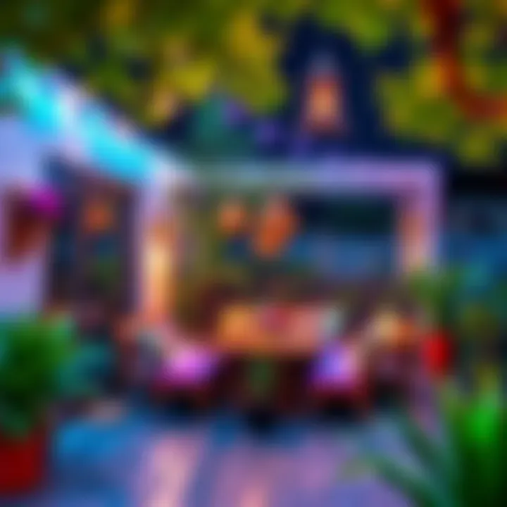 Unique outdoor space enhanced with vibrant LED lighting