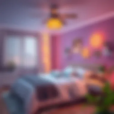 Cozy bedroom ambiance created with LED strip lights