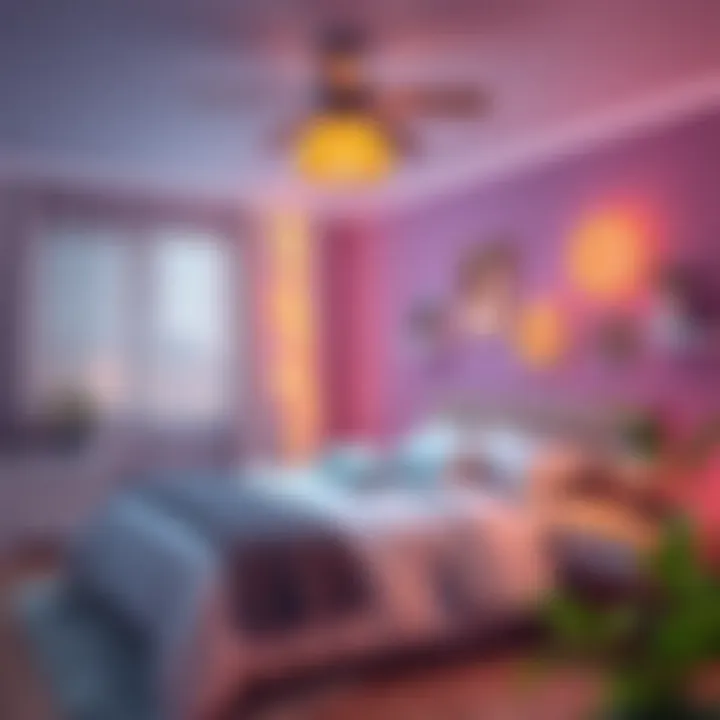 Cozy bedroom ambiance created with LED strip lights