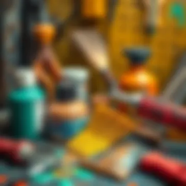 Tools and materials used for paint removal from metal surfaces