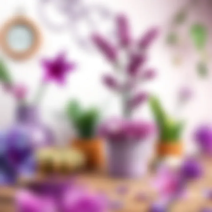 DIY project showcasing purple color applications