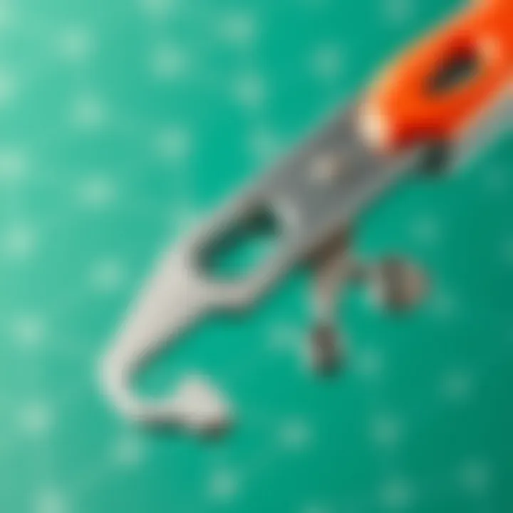 Close-up of a versatile multi-tool with various functions.