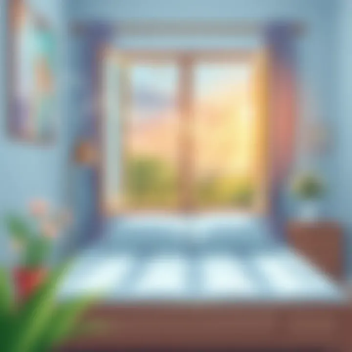 Fresh air flowing through an open window to help dissipate mattress smell