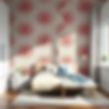 Stylish bedroom with modern wallpaper design