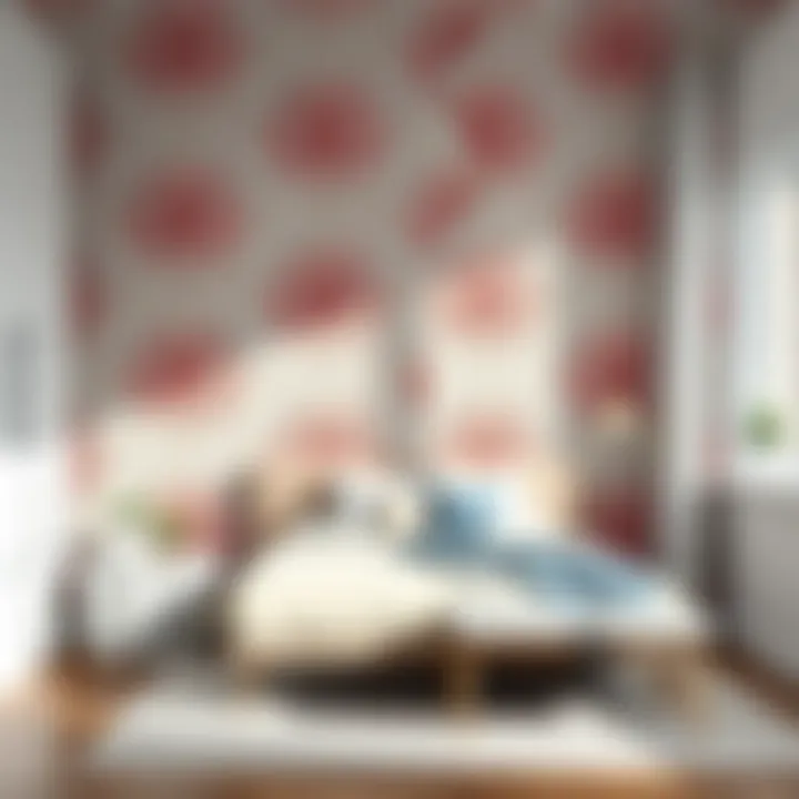 Stylish bedroom with modern wallpaper design