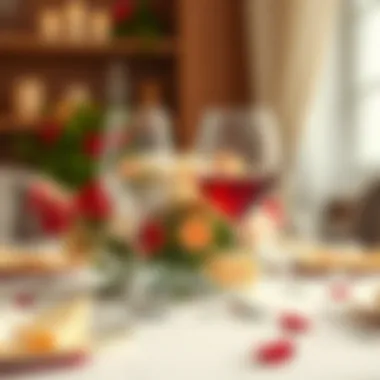 Charming wine glasses paired with a romantic table arrangement