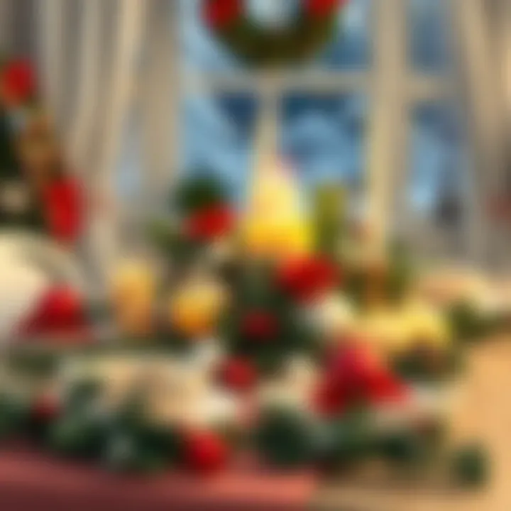 Beautifully decorated table with festive ornaments