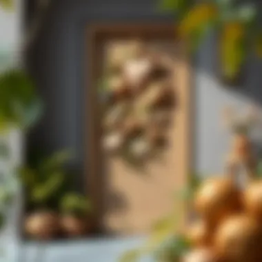 Elegant handcrafted door decoration showcasing a blend of natural materials and modern design.