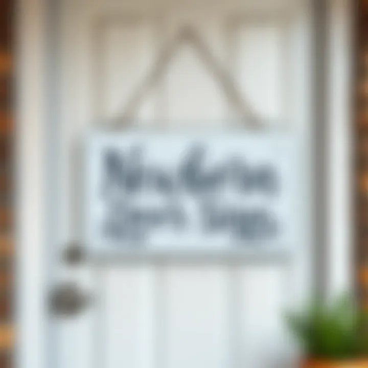 Stylish personalized door sign for a newborn, incorporating unique lettering and charming graphics.