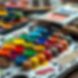 Various types of oil paints displayed on a palette