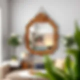 Elegant wall-mounted mirror reflecting stylish living room decor